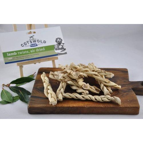 Cotswold Raw Natural Dried Treats- Lamb Twists- 150g